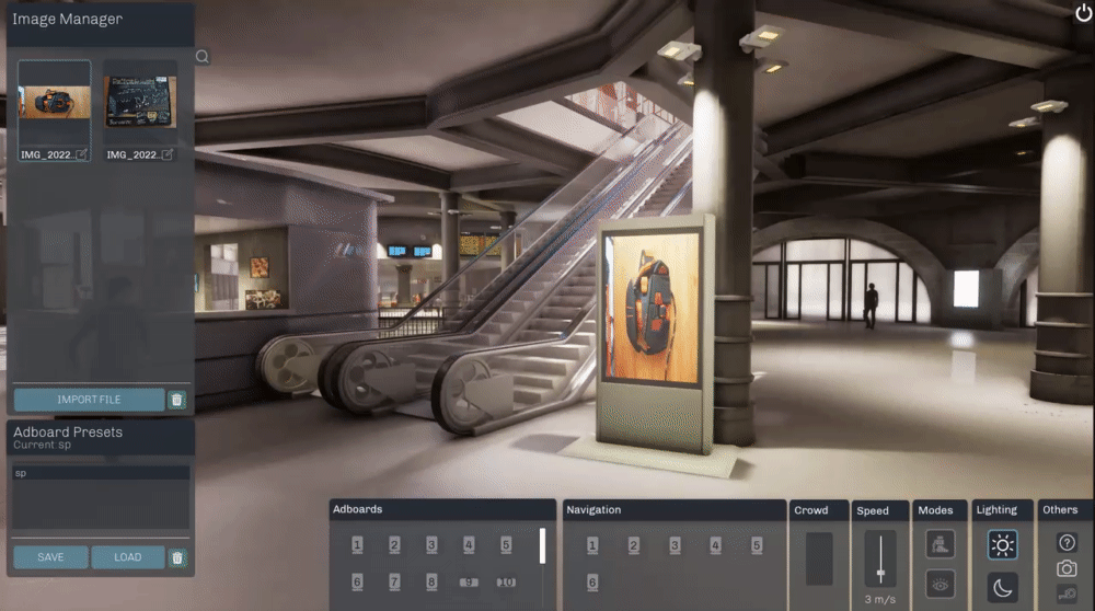 loading in an image and dragging it onto an adboard and loading